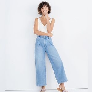 Madewell Pleated Wide Leg Highrise Jeans Size O